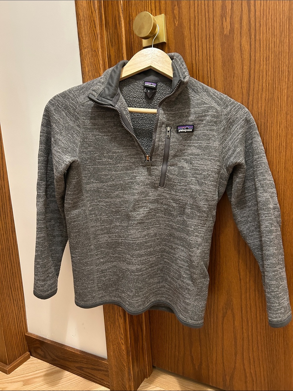 Patagonia Kid’s Heathered Gray Quarter-Zip Better Sweater